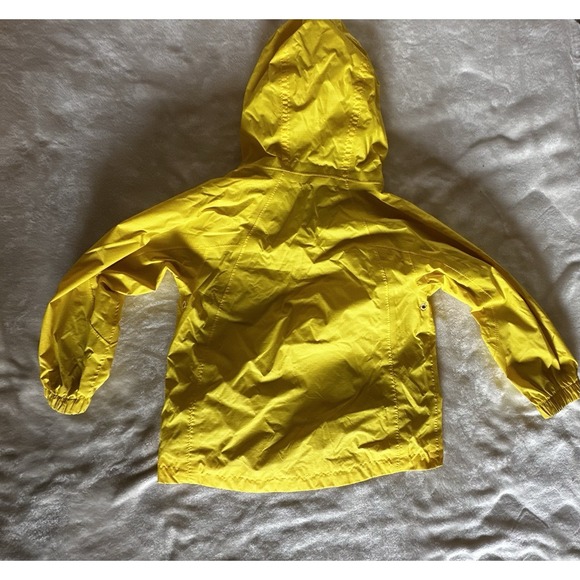 LL Bean Yellow Toddler 3T Rain Jacket with Hood Zip Up and Pockets - Picture 3 of 6